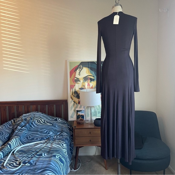 D23 Enza Costa Silk Rib Paneled Flare Dress - Picture 6 of 8